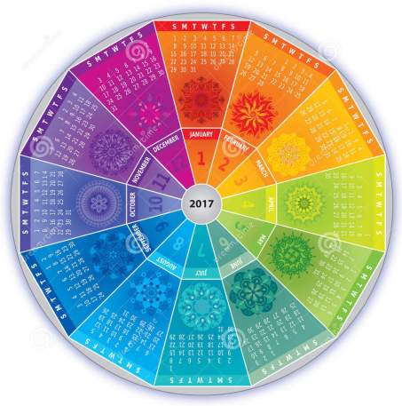 calendario-con-las-mandalas-en-colores-del-arco-iris-78559488